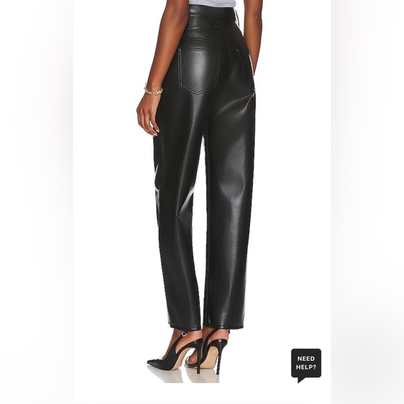 AGOLDE Recycled Leather Broken Waistband in Detox Black Size 27 retail $398 - Picture 3 of 15